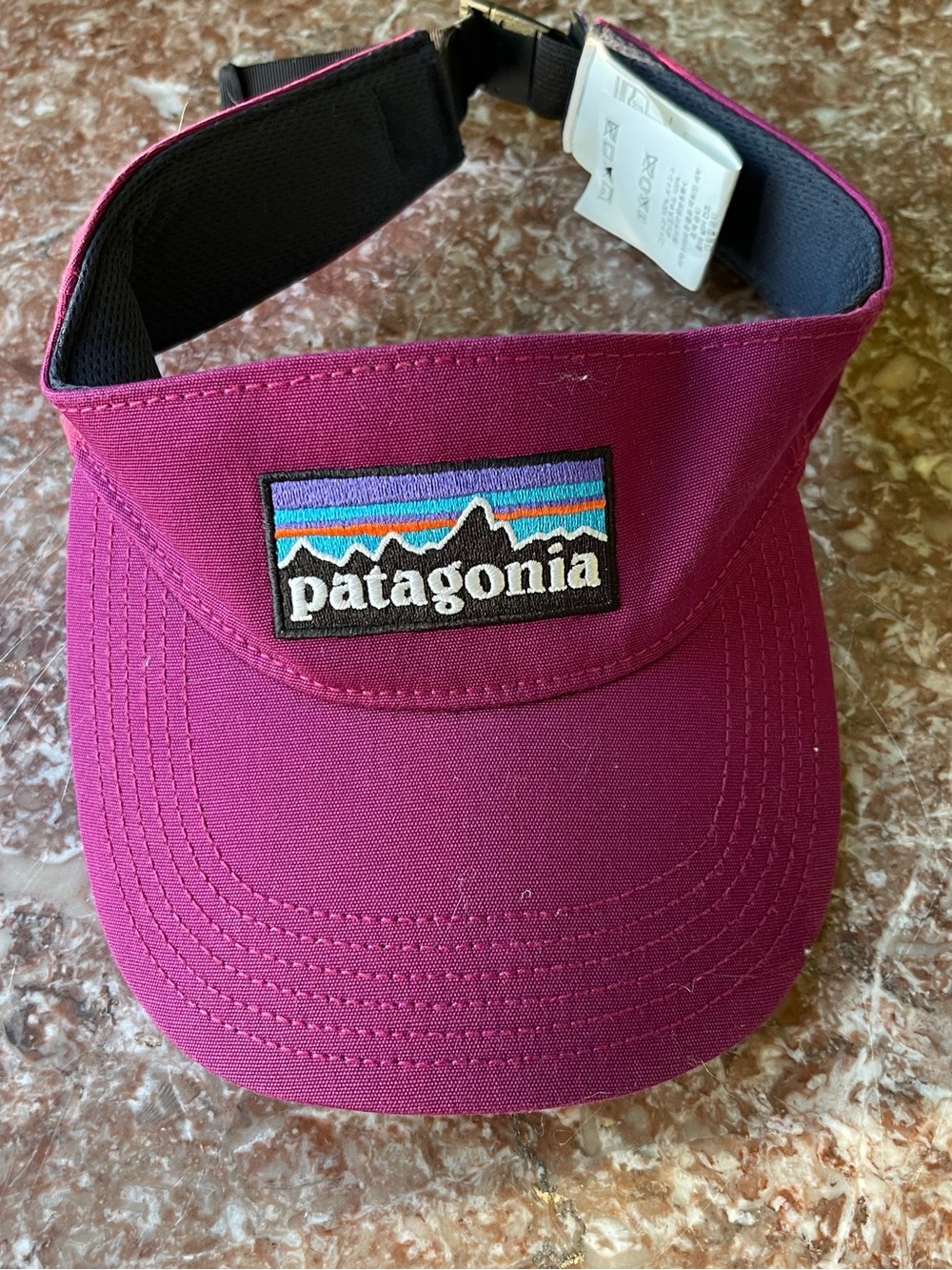 Patagonia Visor Womens Adjustable Magenta Purple Organic Cotton Hat Sun Running